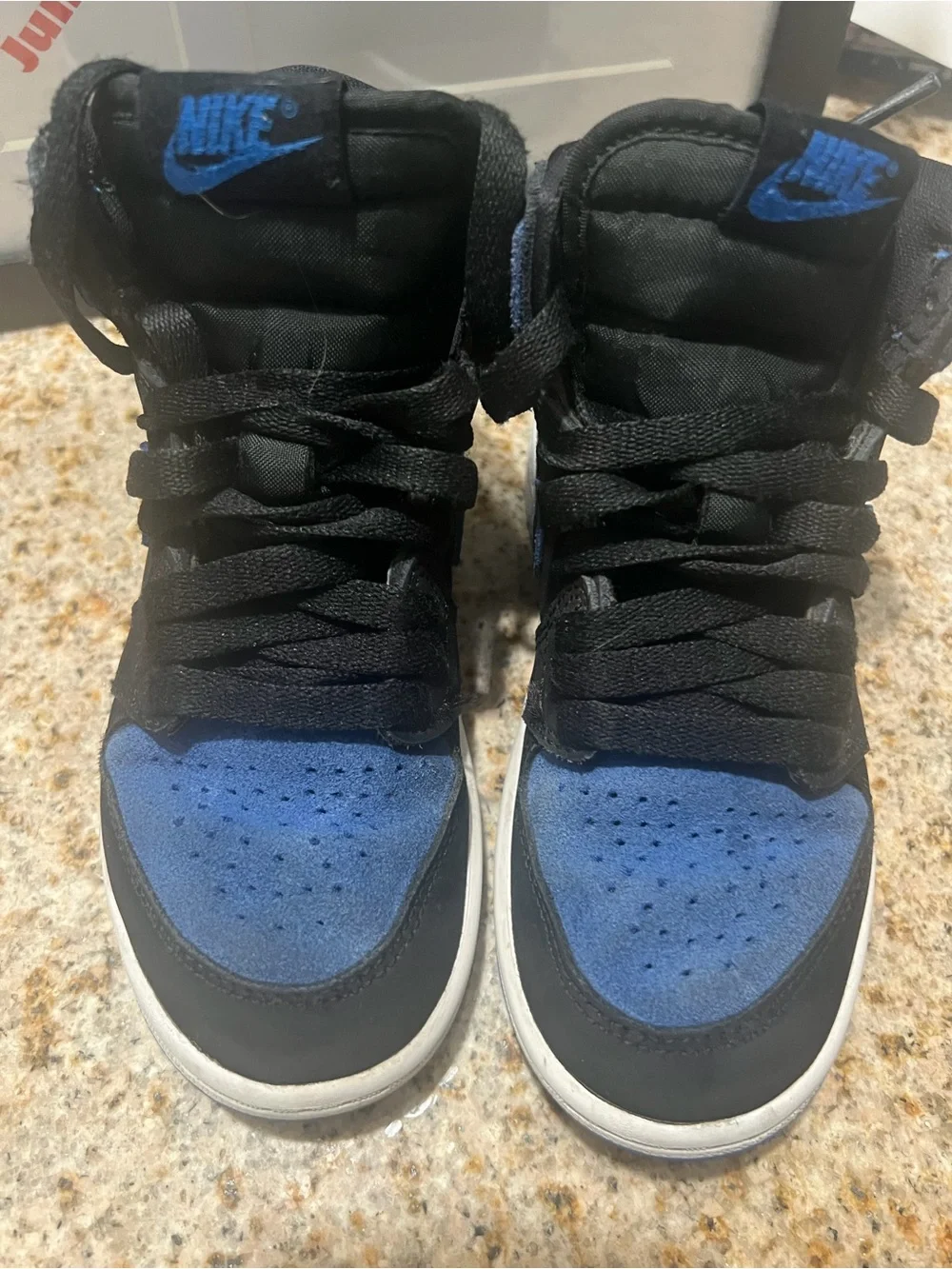 Nike Air Jordan 1 Retro High Sneakers in Black & Blue Suede